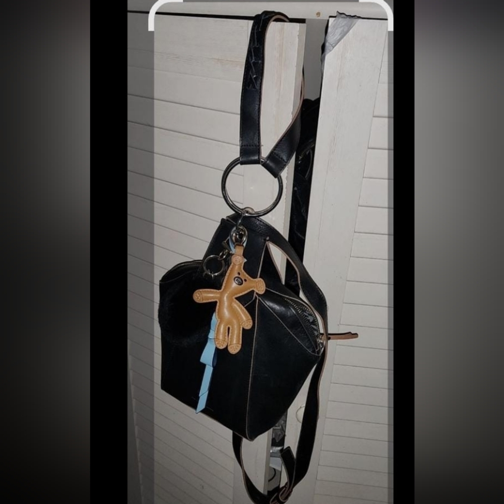 HTF RARE Velez Leather Black Crossbody Bracelet Handle